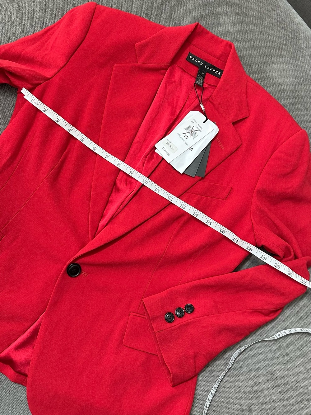 NWT Ralph Lauren Bold Red Single-Button Blazer - Picture 7 of 16